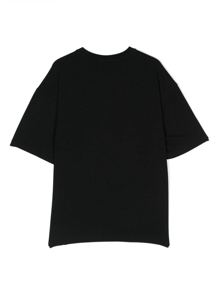 T-shirt nera per bambina con logo