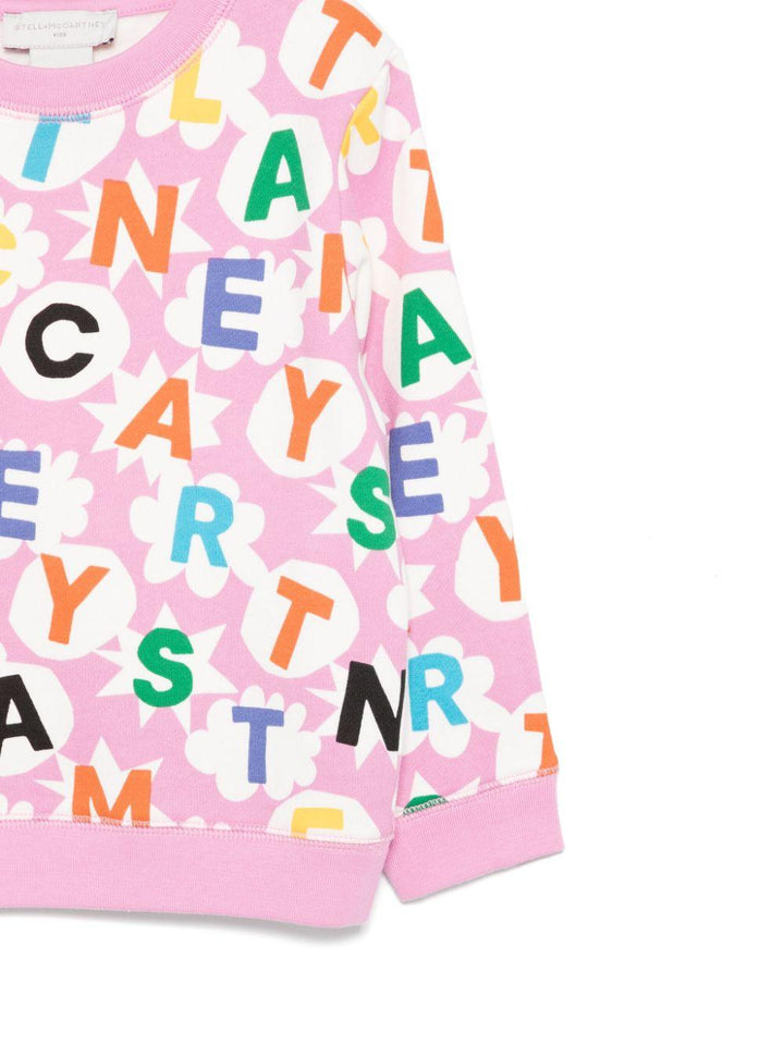 Pink/multicolor sweatshirt with print for girls
