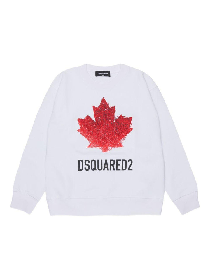 Felpa bianca per bambino DQ3193D0AGW DQ100 Dsquared2 Kids 