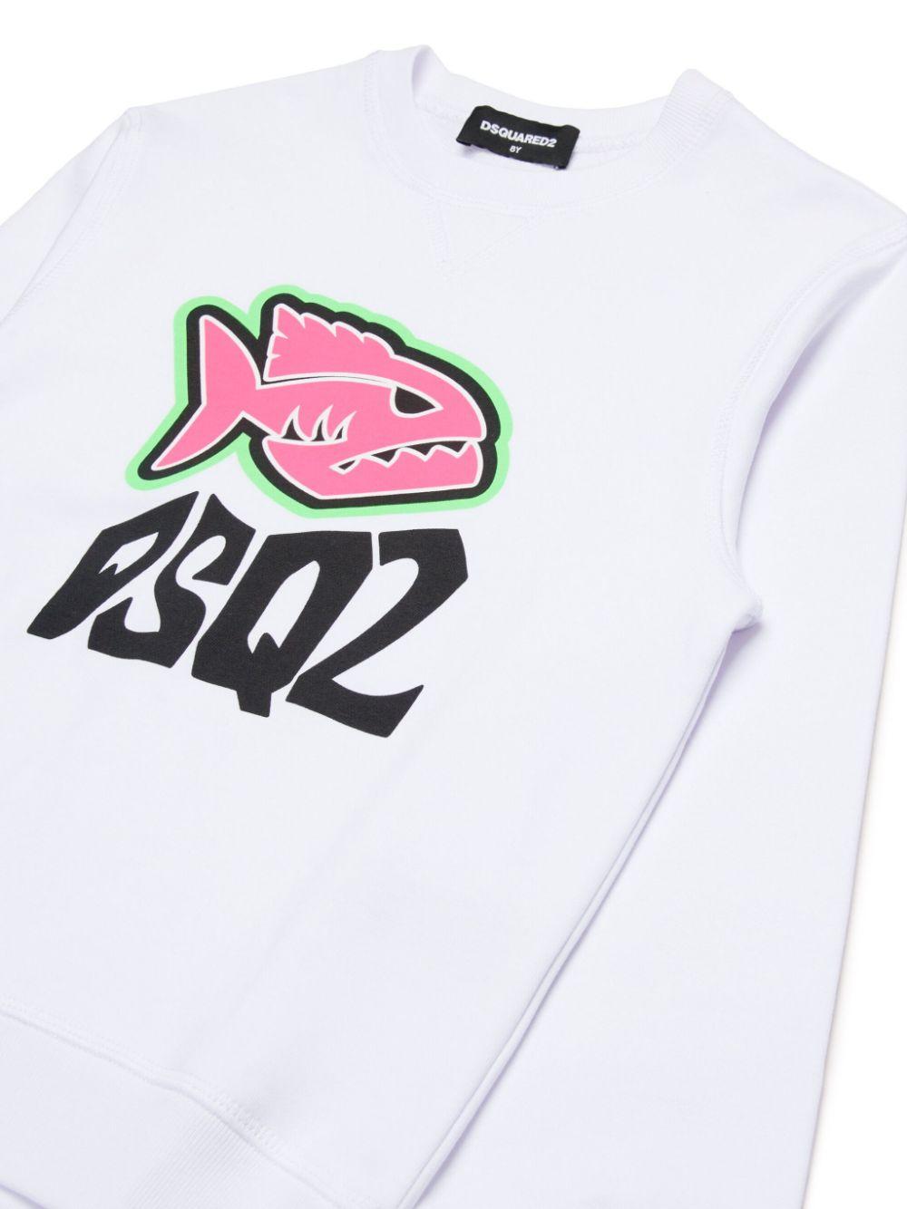 White sweatshirt for boys with print