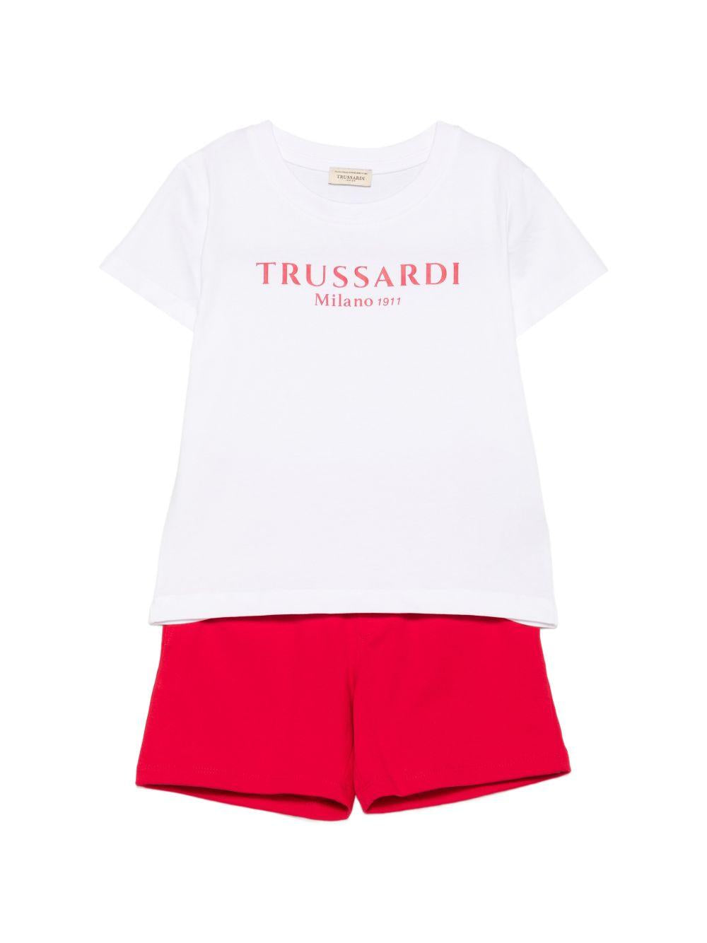 Completo bianco/rosso per bambino TIP26008CJK WHI Trussardi Kids 
