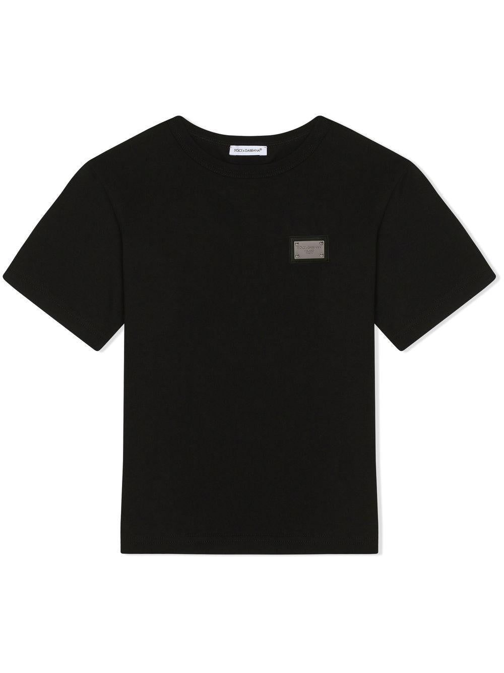 T-shirt nera per bambino L4JT7TG7I2O N0000 Dolce & Gabbana Kids 