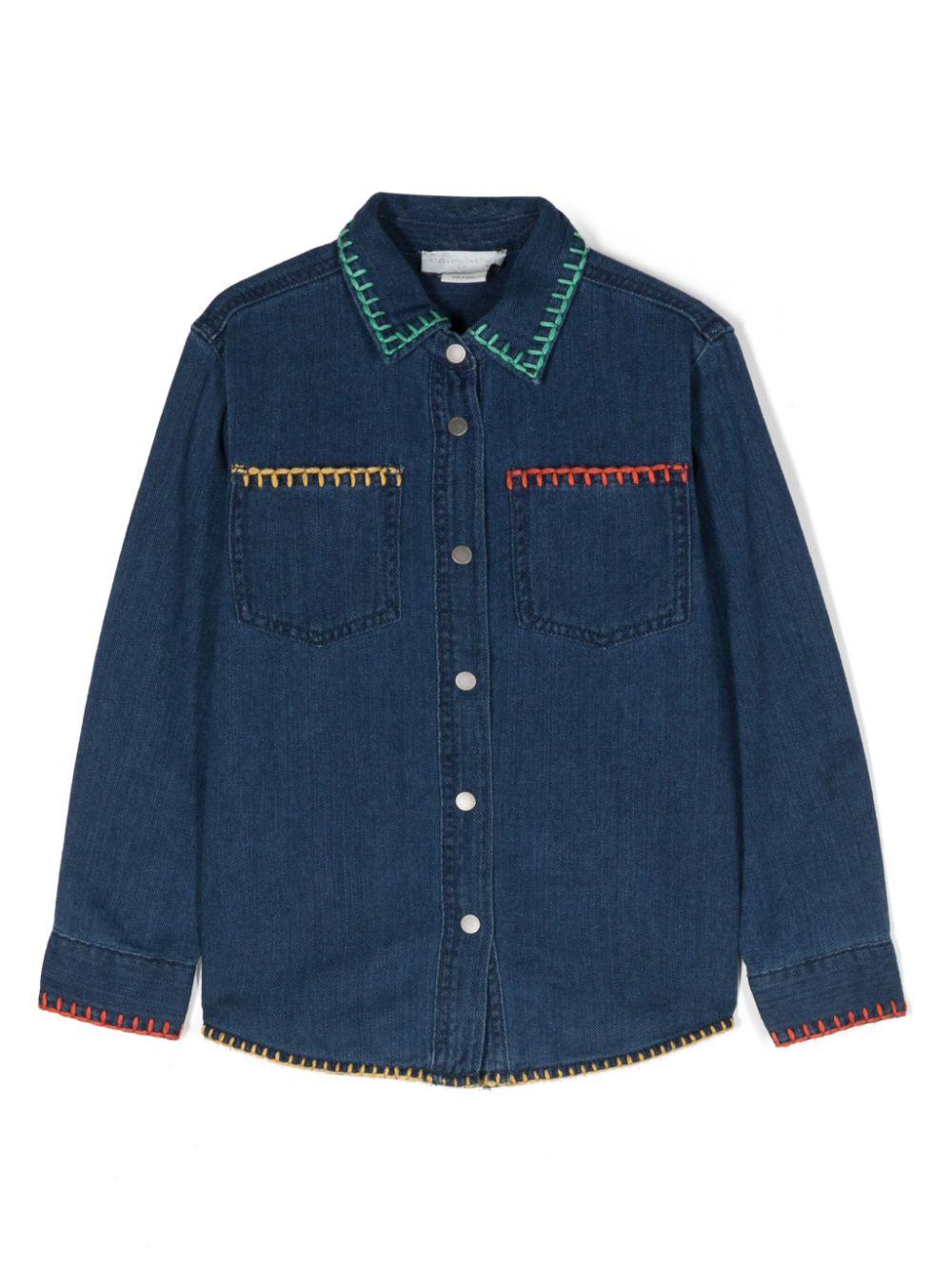 Camicia blu per bambina in denim