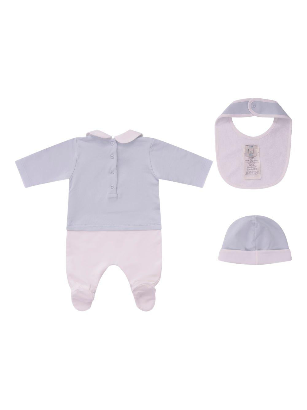 Tutina azzurra/bianca per neonato BUK1608RA F19J4 Fendi Kids 