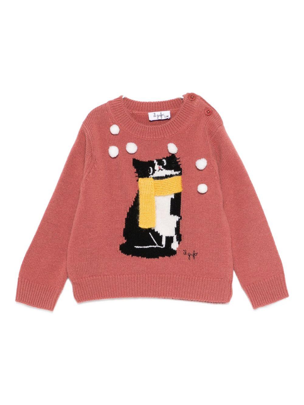 Maglione rosa gomma per neonata A25GMA0027EM220 660 Il Gufo 