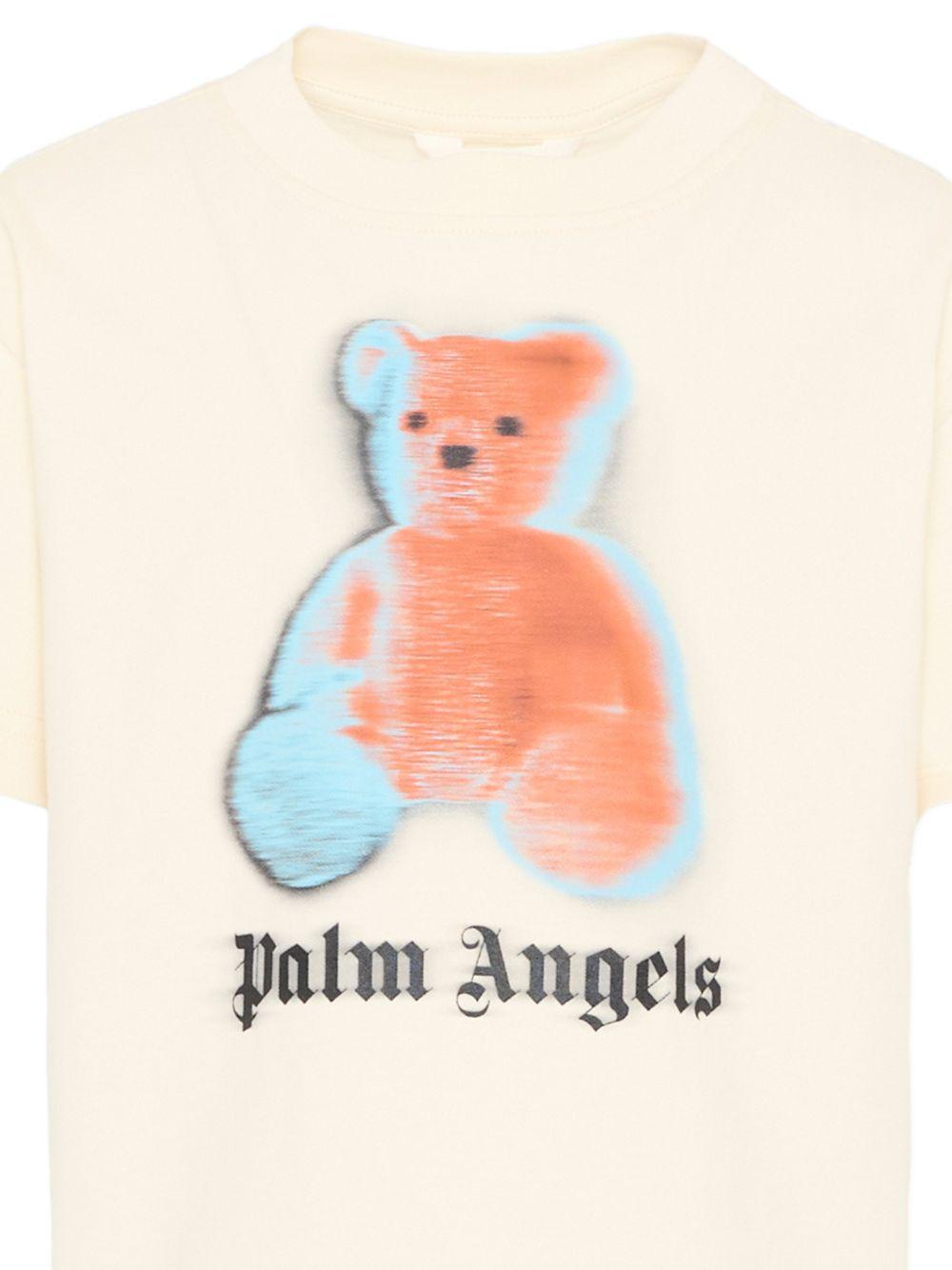 T-shirt beige per bambino PBAA003S26JER005 002 Palm Angels Kids 