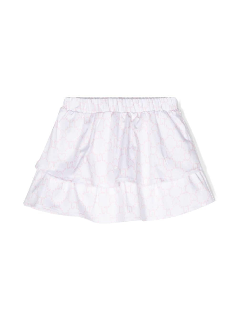 Gonna bianca per neonata con logo rosa