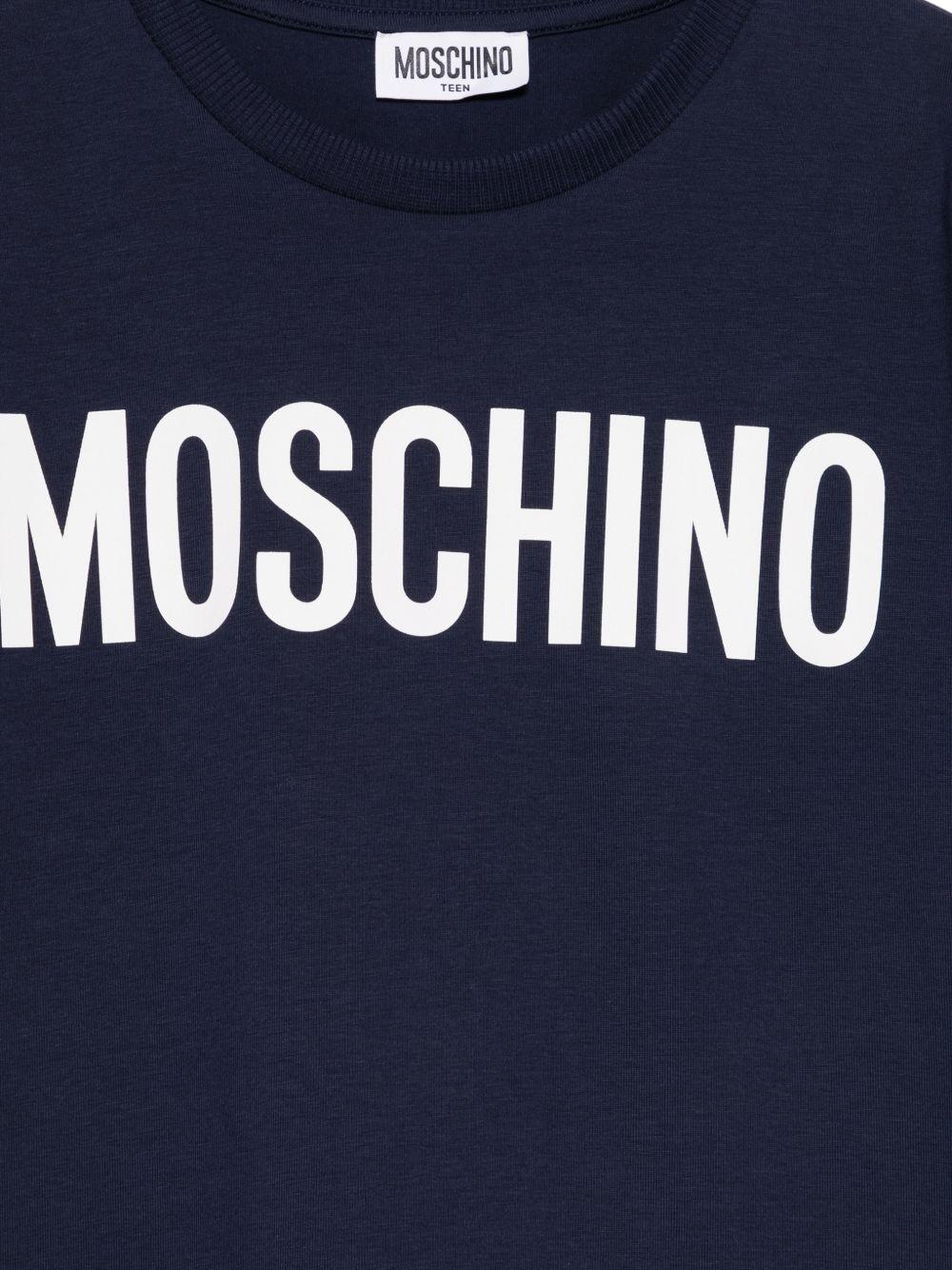 T-shirt blu navy per bambino HUM05ULBA10 40016 Moschino Kids 