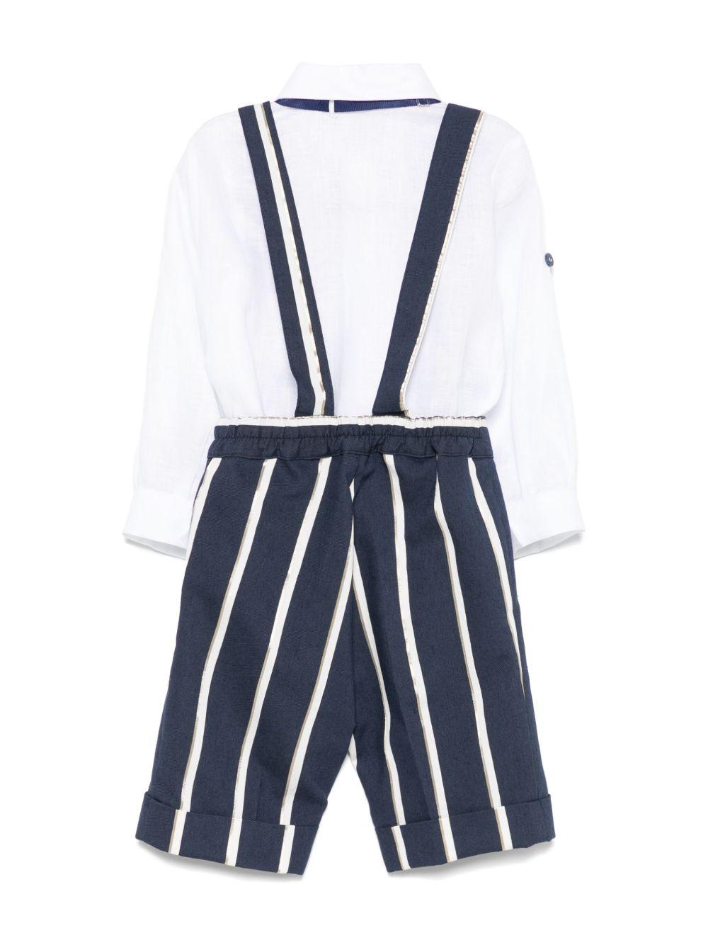 Completo elegante blu navy/bianco per neonato