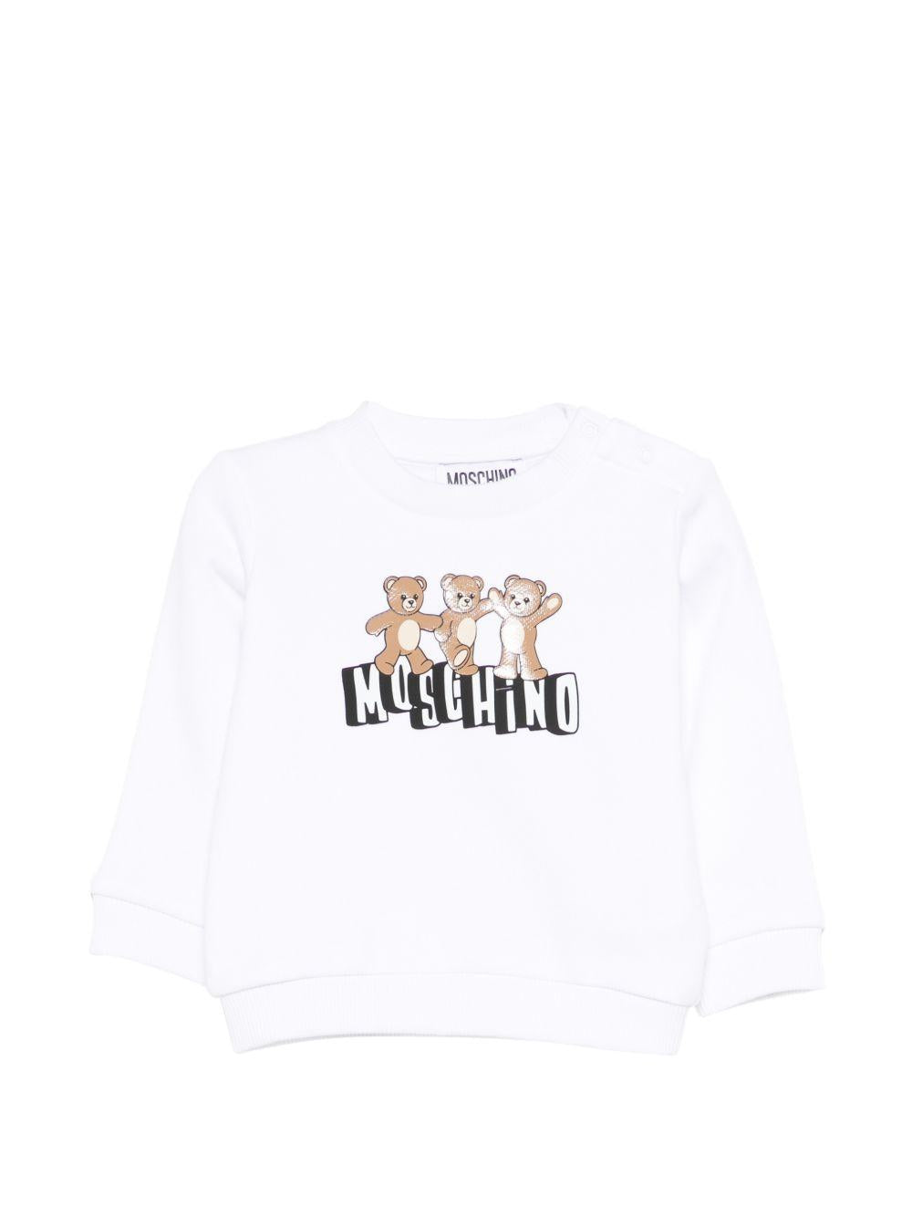Felpa bianca per neonato MTF060LCA89 10101 Moschino Kids 