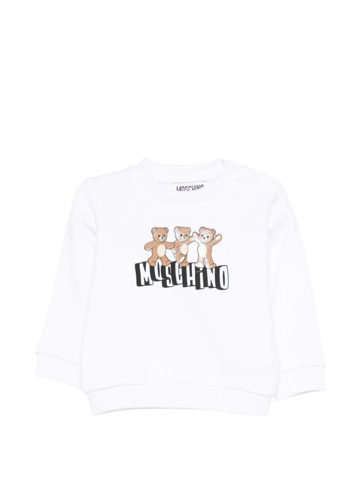 Felpa bianca per neonato MTF060LCA89 10101 Moschino Kids 