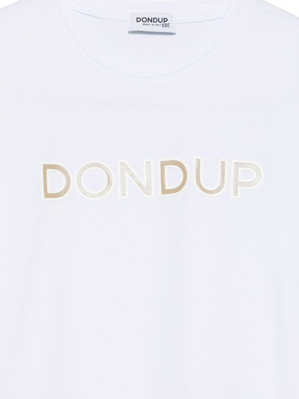 T-shirt bianco ottico DMTS0520JE017 B000 Dondup Kids 