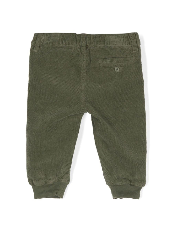 Pantalone per neonato in velluto verde oliva
