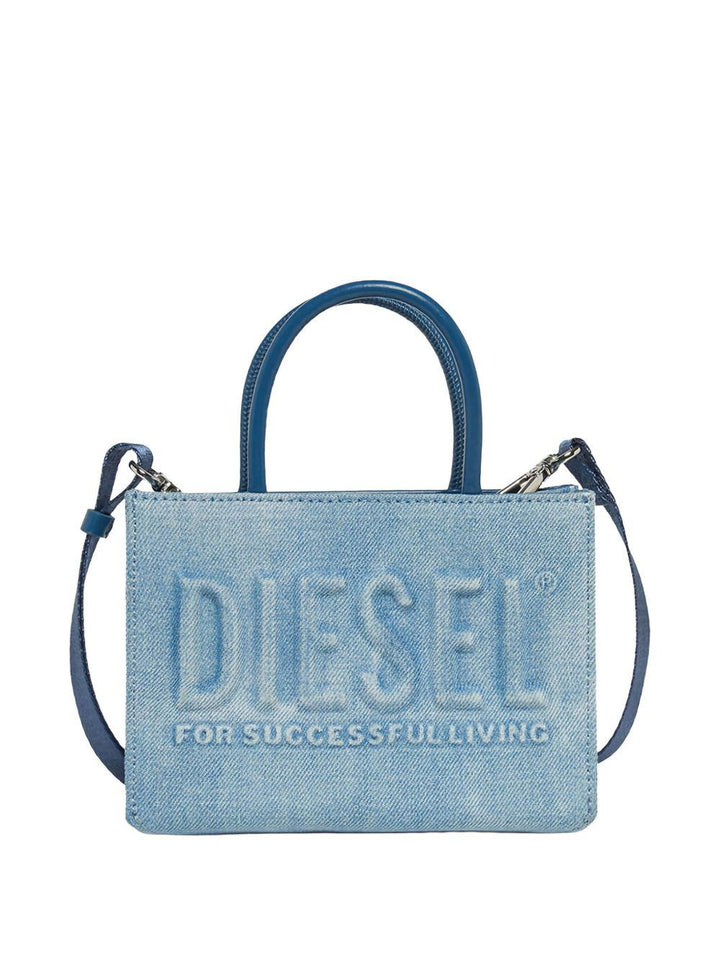 Borsa azzurra in jeans per bambina J02529P1730 H8457 Diesel Kids 