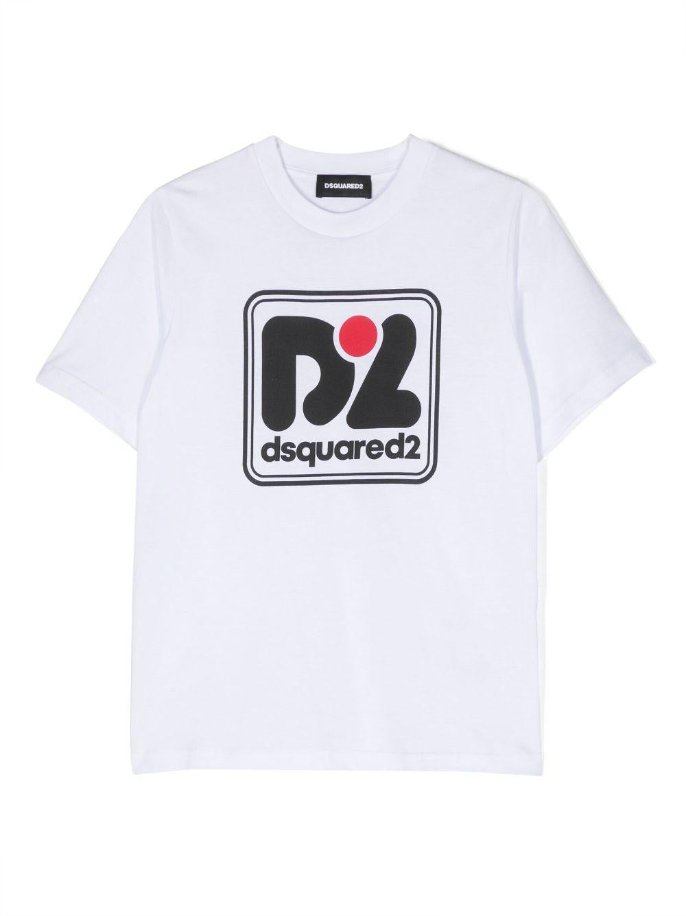 T-shirt bianca per bambino con logo