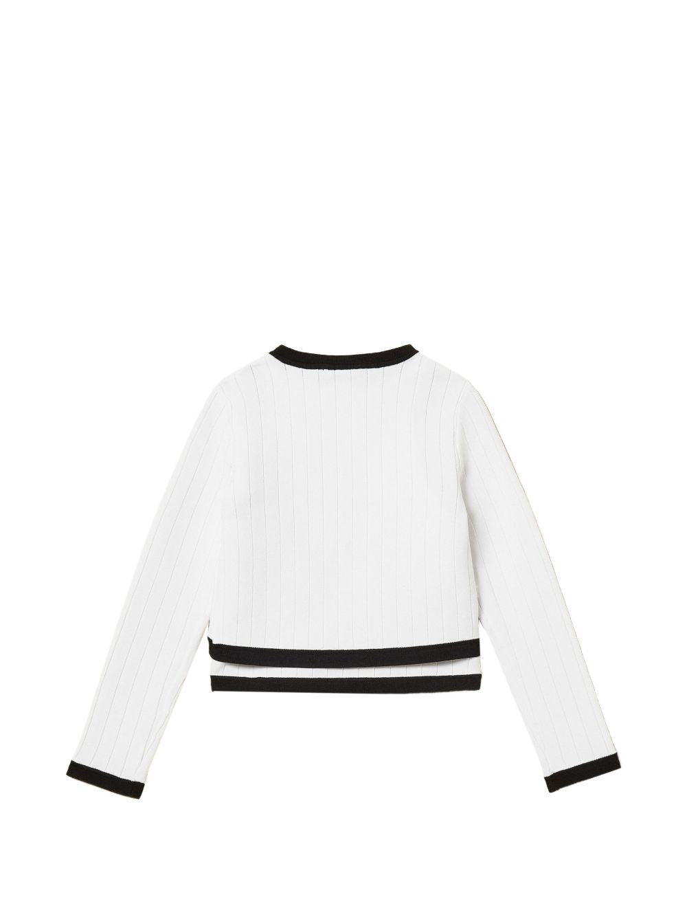 Cardigan bianca/nera per bambina 261GJ3Q25 13203 Twin Set 