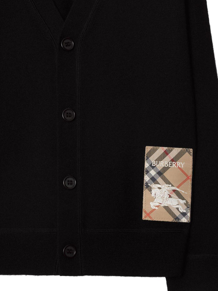 Cardigan nero per bambino 8100380 A1189 Burberry Kids 