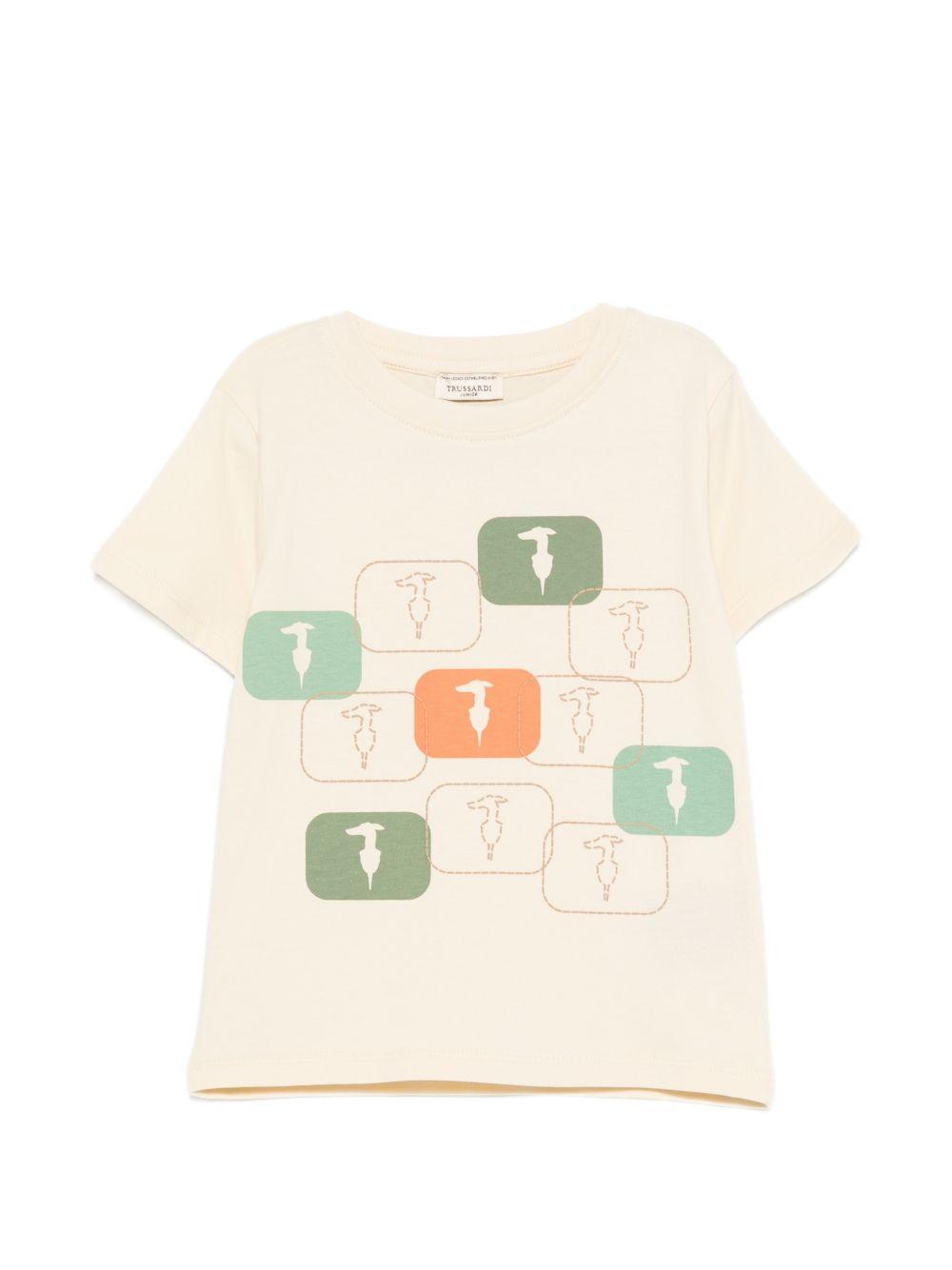 T-shirt beige per bambino TIP26047TSK BEINEW Trussardi Kids 