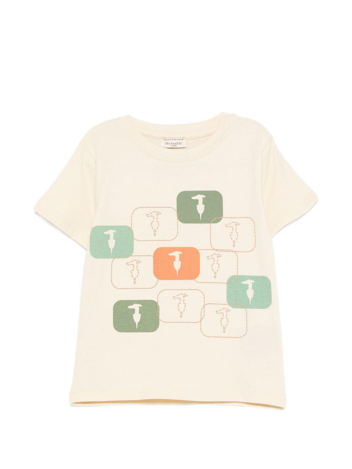 T-shirt beige per bambino TIP26047TSK BEINEW Trussardi Kids 