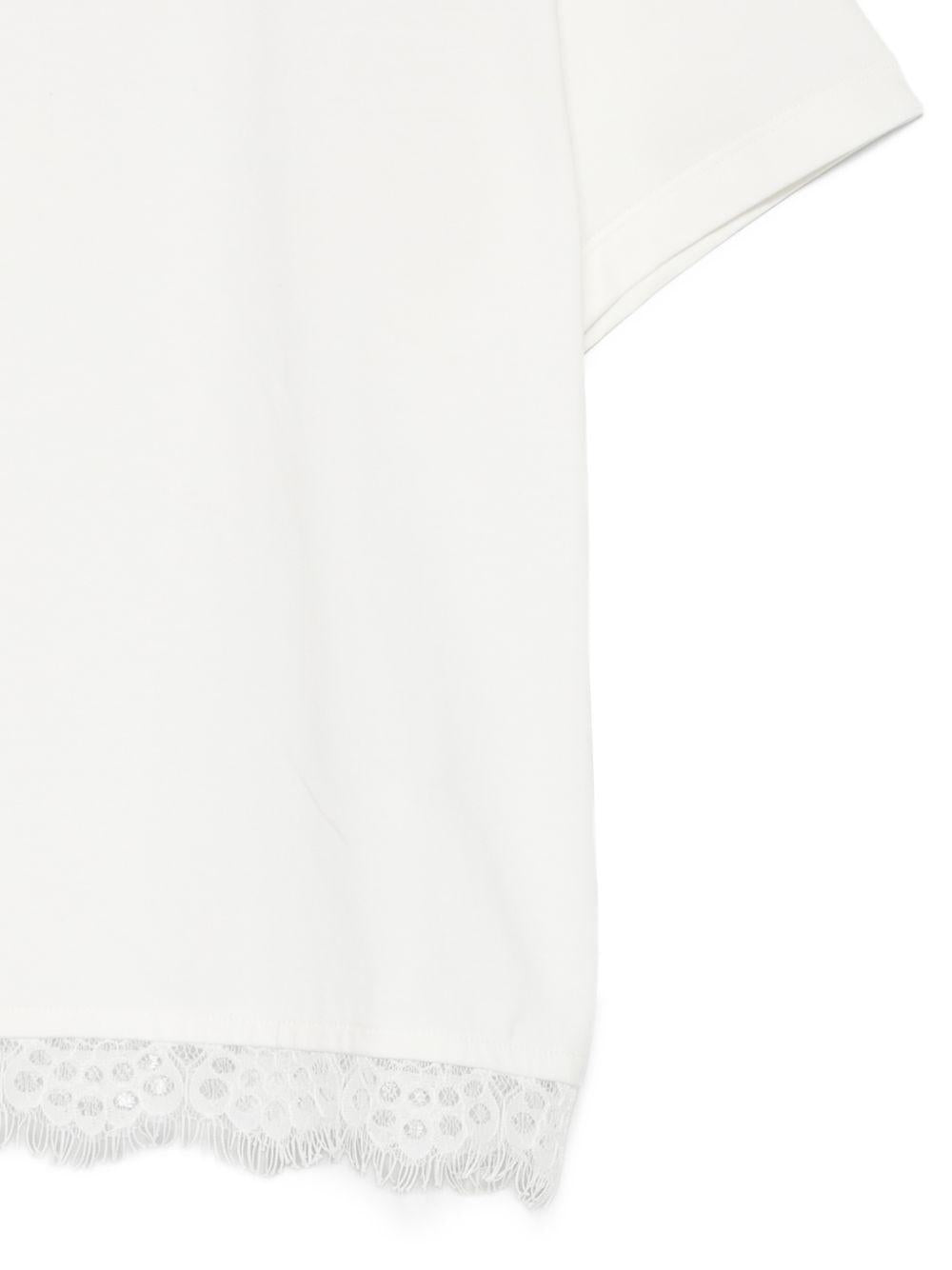 T-shirt bianca per bambina KFTS052CJE017 0065 Pinko Kids 
