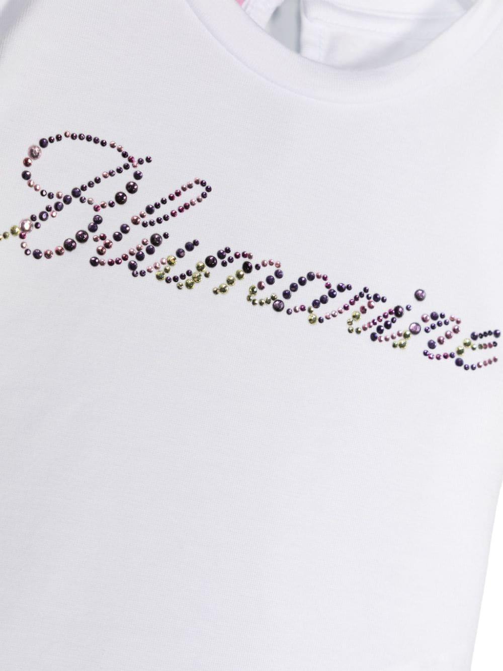 White t-shirt for baby girls with logo