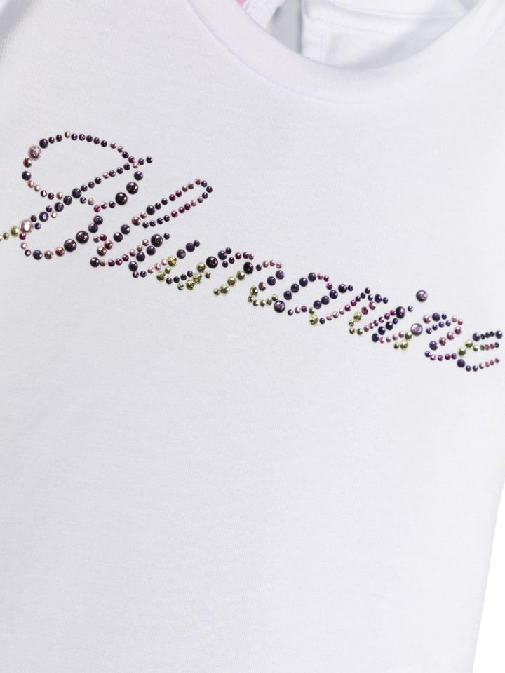 White t-shirt for baby girls with logo