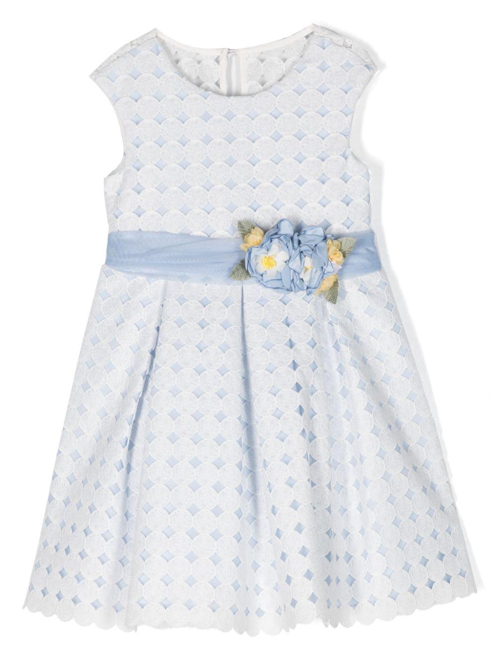 Light blue polka dot dress for girls