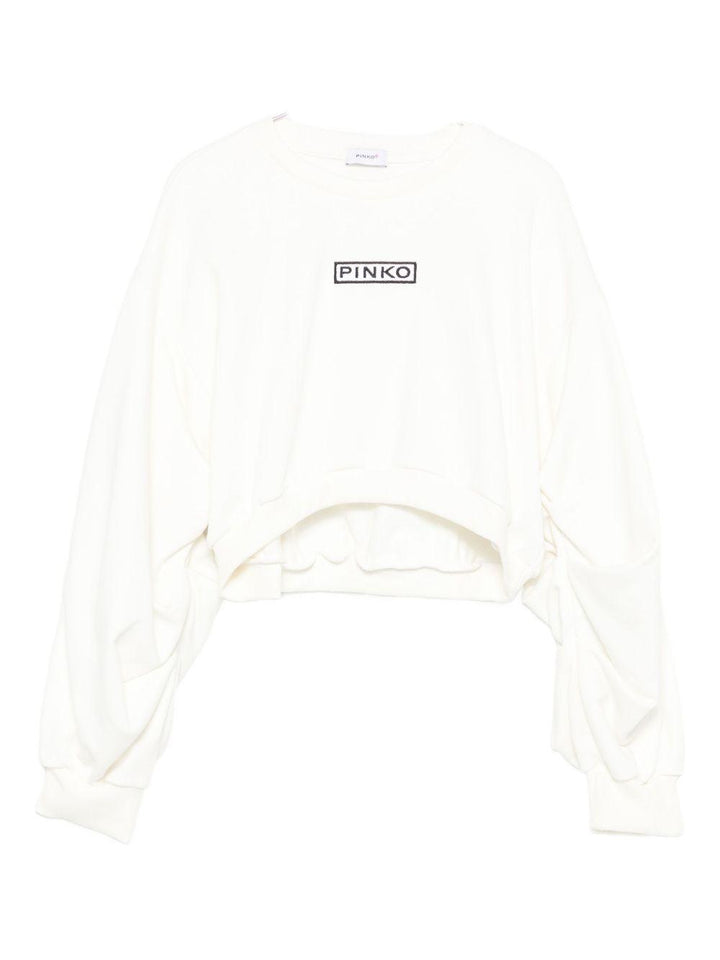 Felpa bianca per bambina KFFE012CFF013 D855 Pinko Kids 