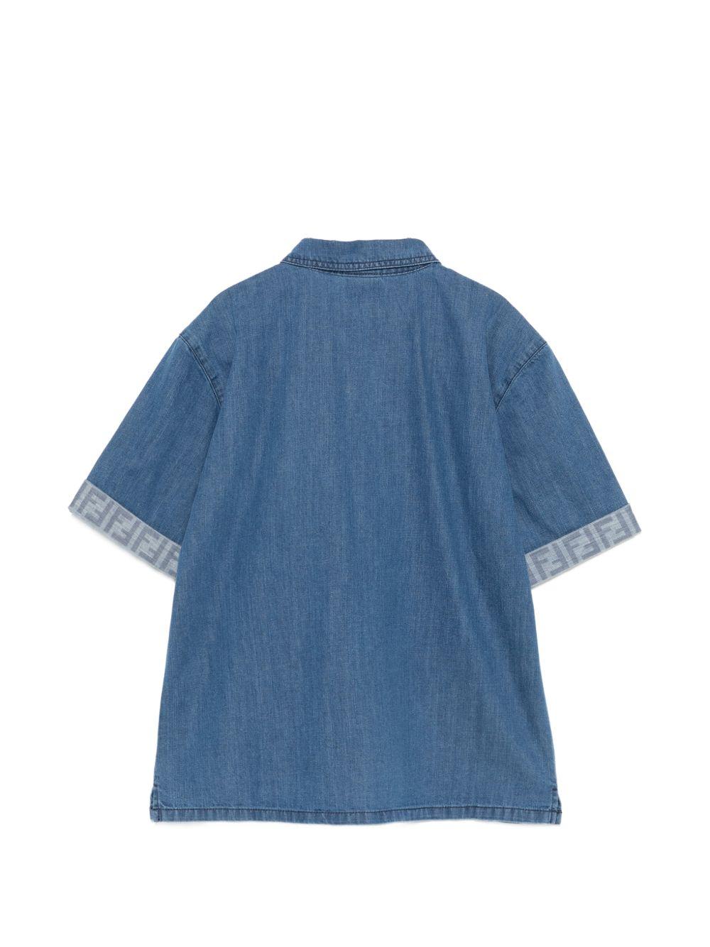 Camicia di jeans blu per bambino JMC212AVWI F0QG0 Fendi Kids 
