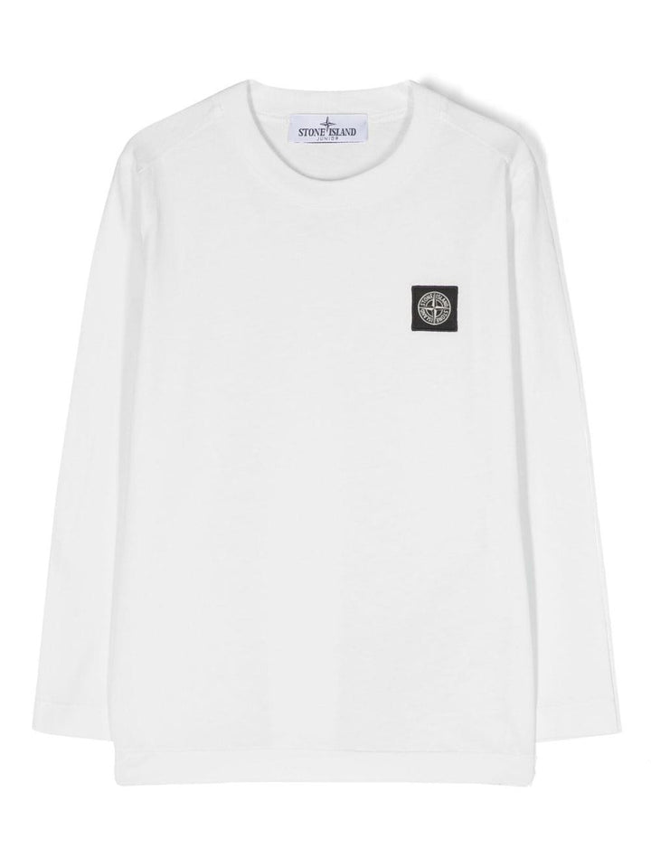 T-shirt bianca per bambino con logo