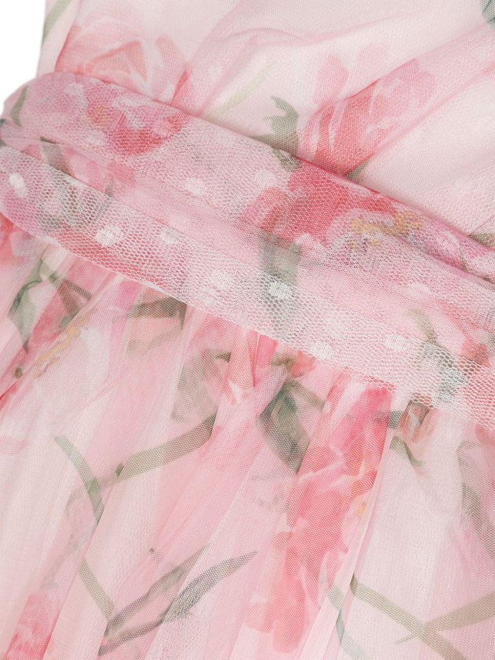Pink dress for girls with print
