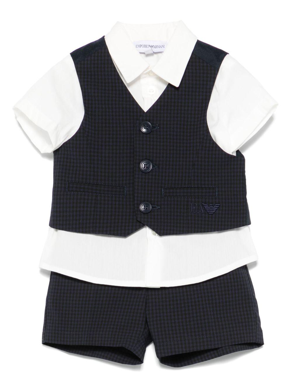 Completo elegante blu/bianco per neonato