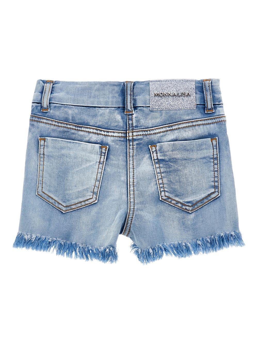 Bermuda di jeans azzurro per bambina 19G4167013 0062 Monnalisa Kids 
