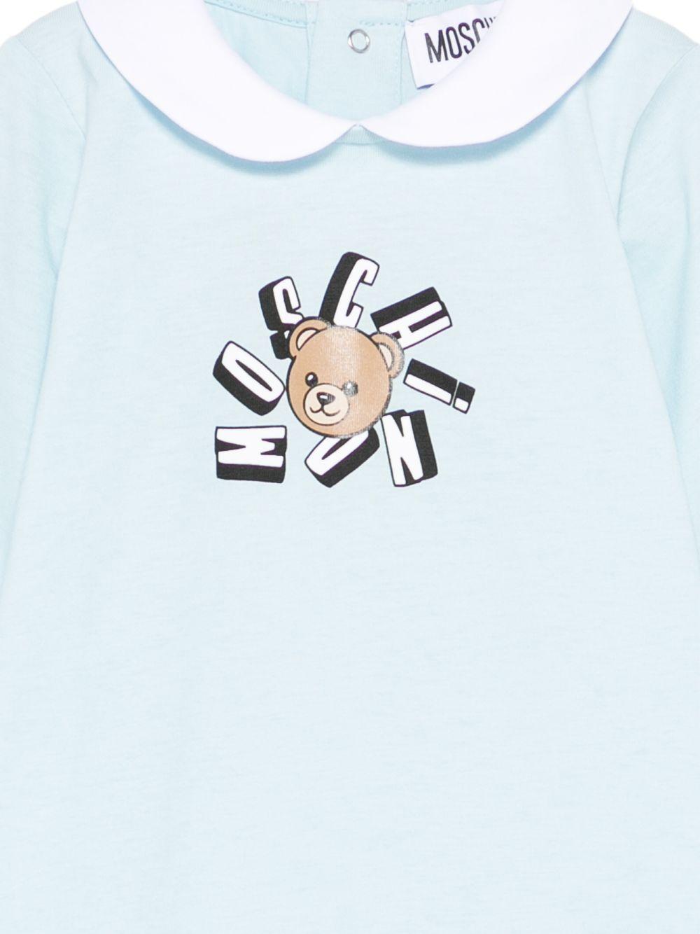 Tutina azzurra per neonato MUT04QLAA02 40304 Moschino Kids 