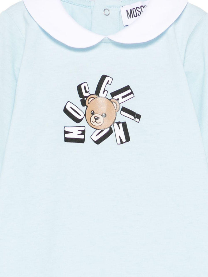 Tutina azzurra per neonato MUT04QLAA02 40304 Moschino Kids 