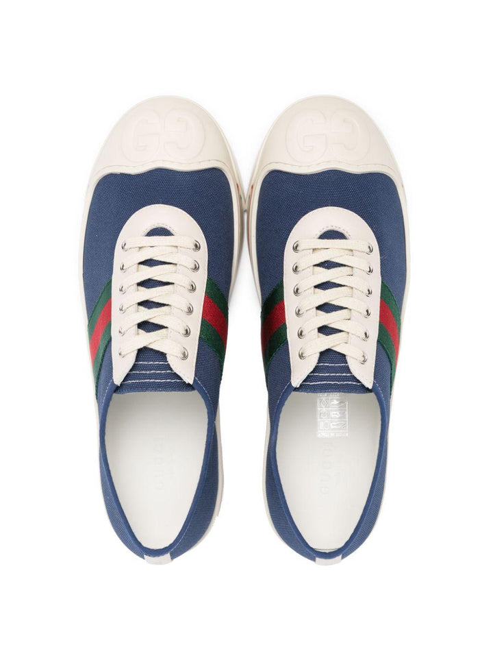 Blue sneakers for children with logo