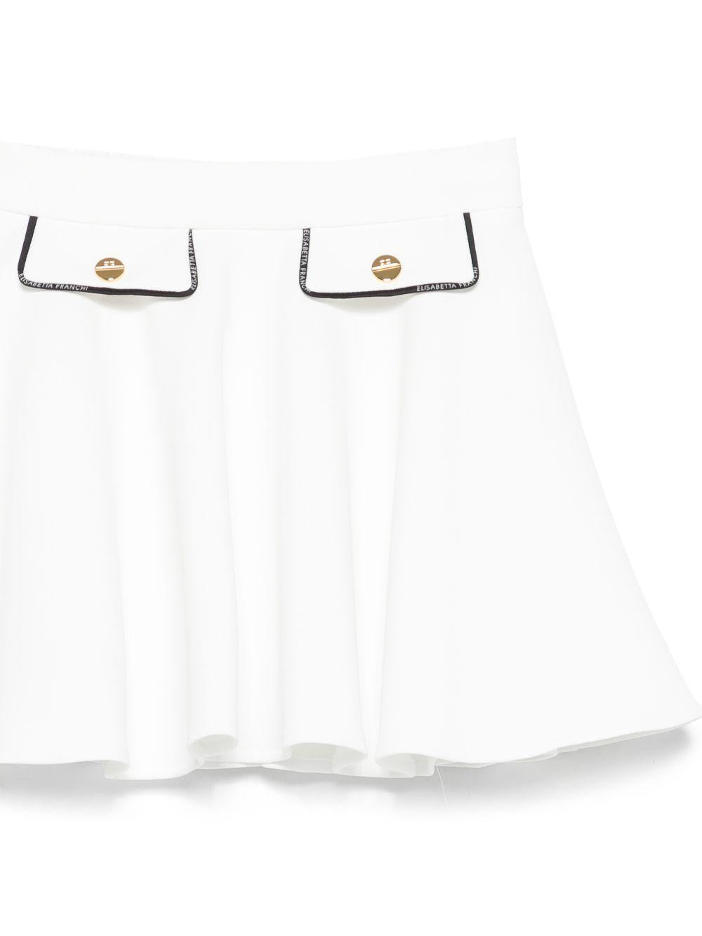 Gonna bianca per bambina EGGO0540GA022 0100 Elisabetta Franchi Kids 