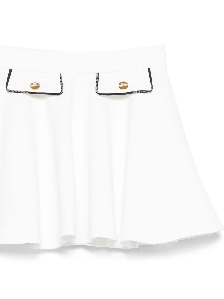 Gonna bianca per bambina EGGO0540GA022 0100 Elisabetta Franchi Kids 