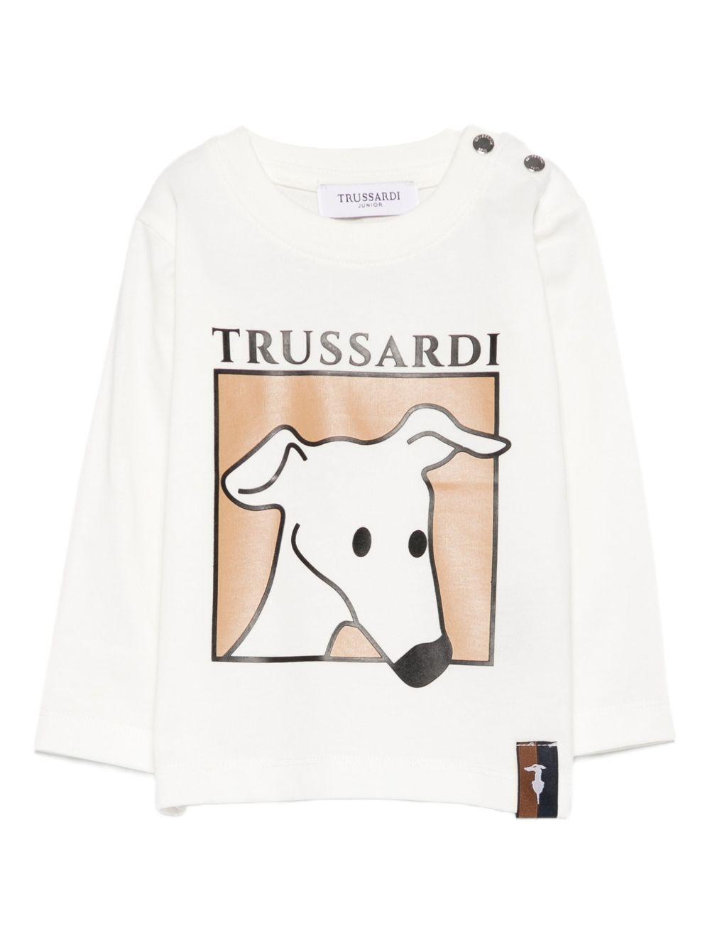 T-shirt bianco per neonato TIA25085TS O-W Trussardi Kids 