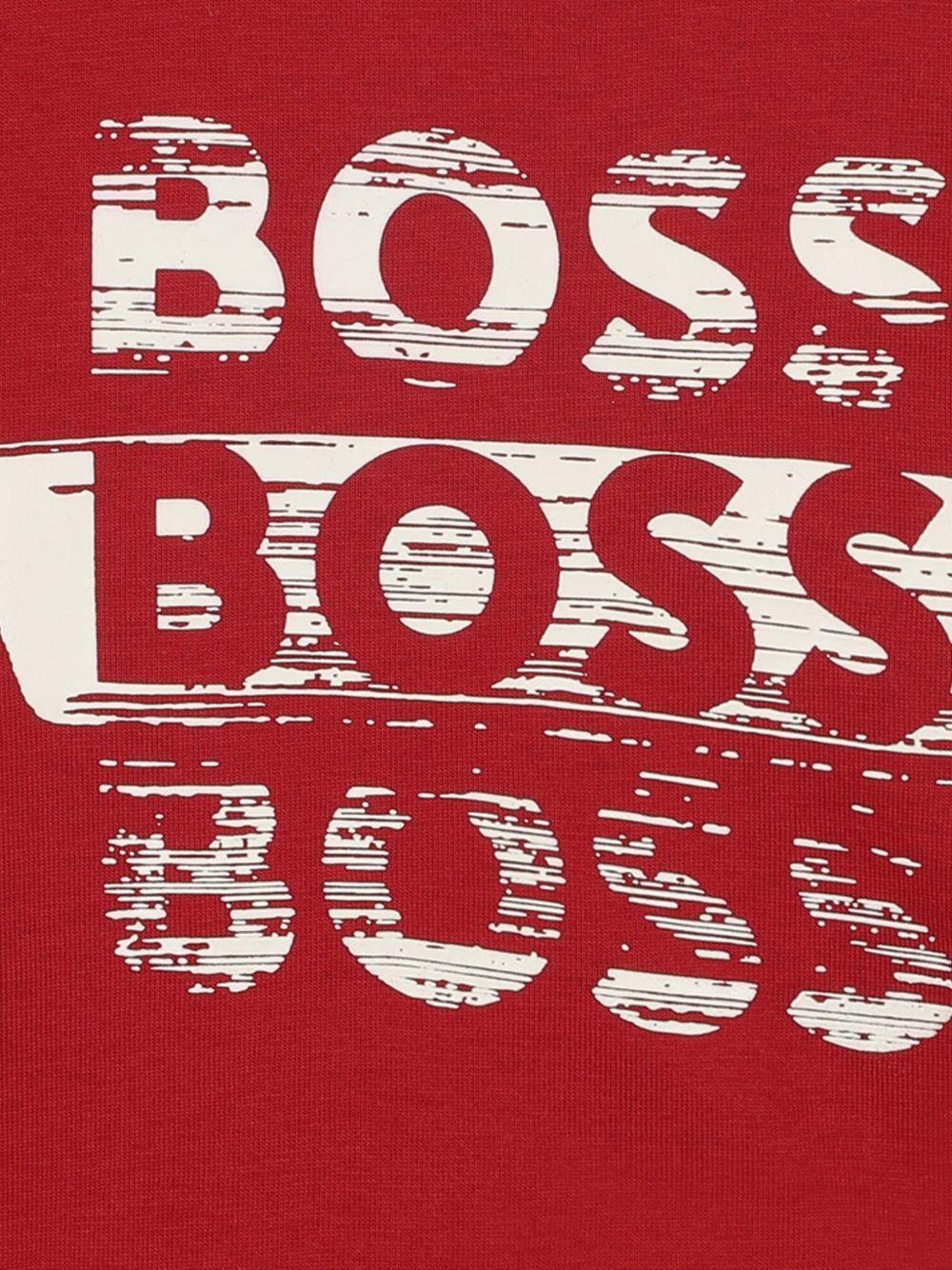 T-shirt rosso per neonato J52463 96D Boss Kids 