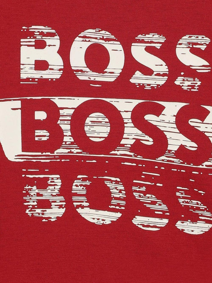 T-shirt rosso per neonato J52463 96D Boss Kids 