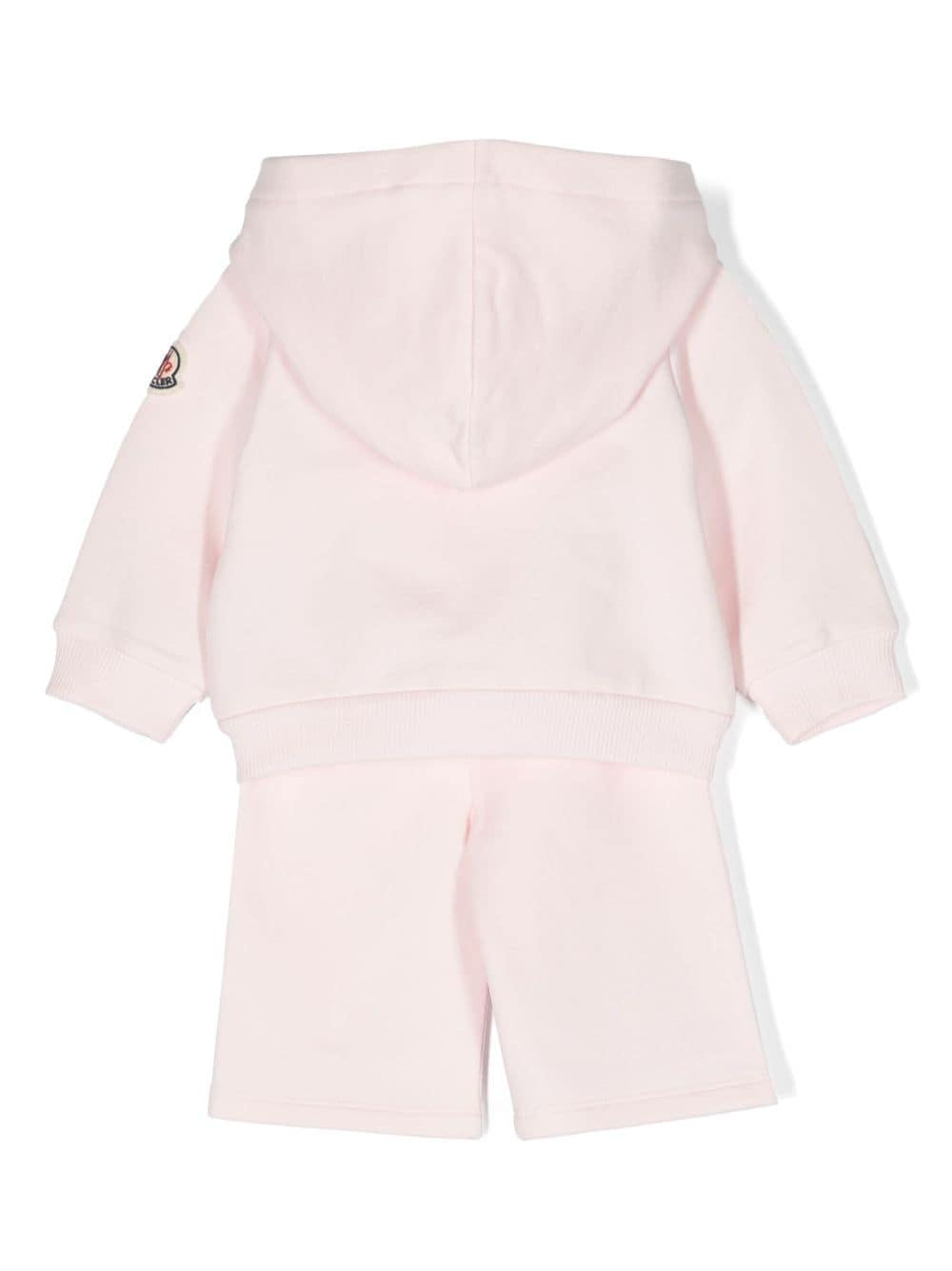 Pink sports outfit for baby girls with logo