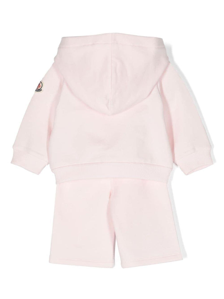 Pink sports outfit for baby girls with logo