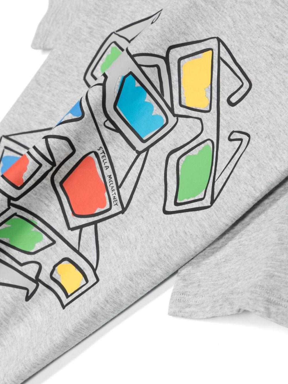 T-shirt grigia per bambino con stampa TU8P21Z0434 807 Stella McCartney Kids 