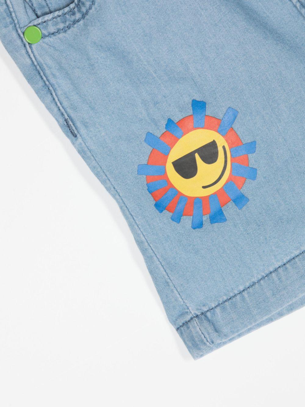 Light blue denim Bermuda shorts for newborns