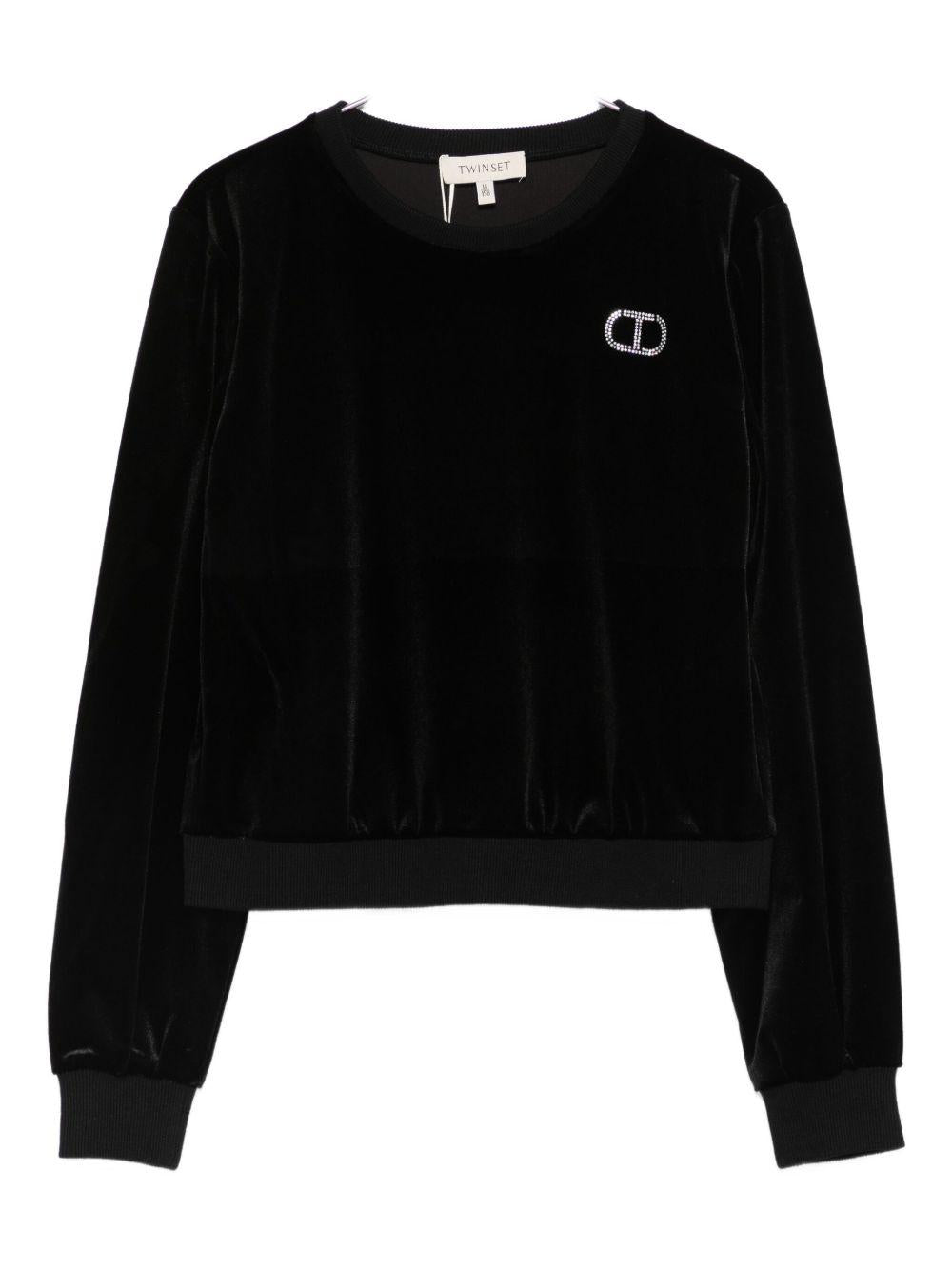 Felpa nera per bambina 252GJ2033 00006 Twin Set 