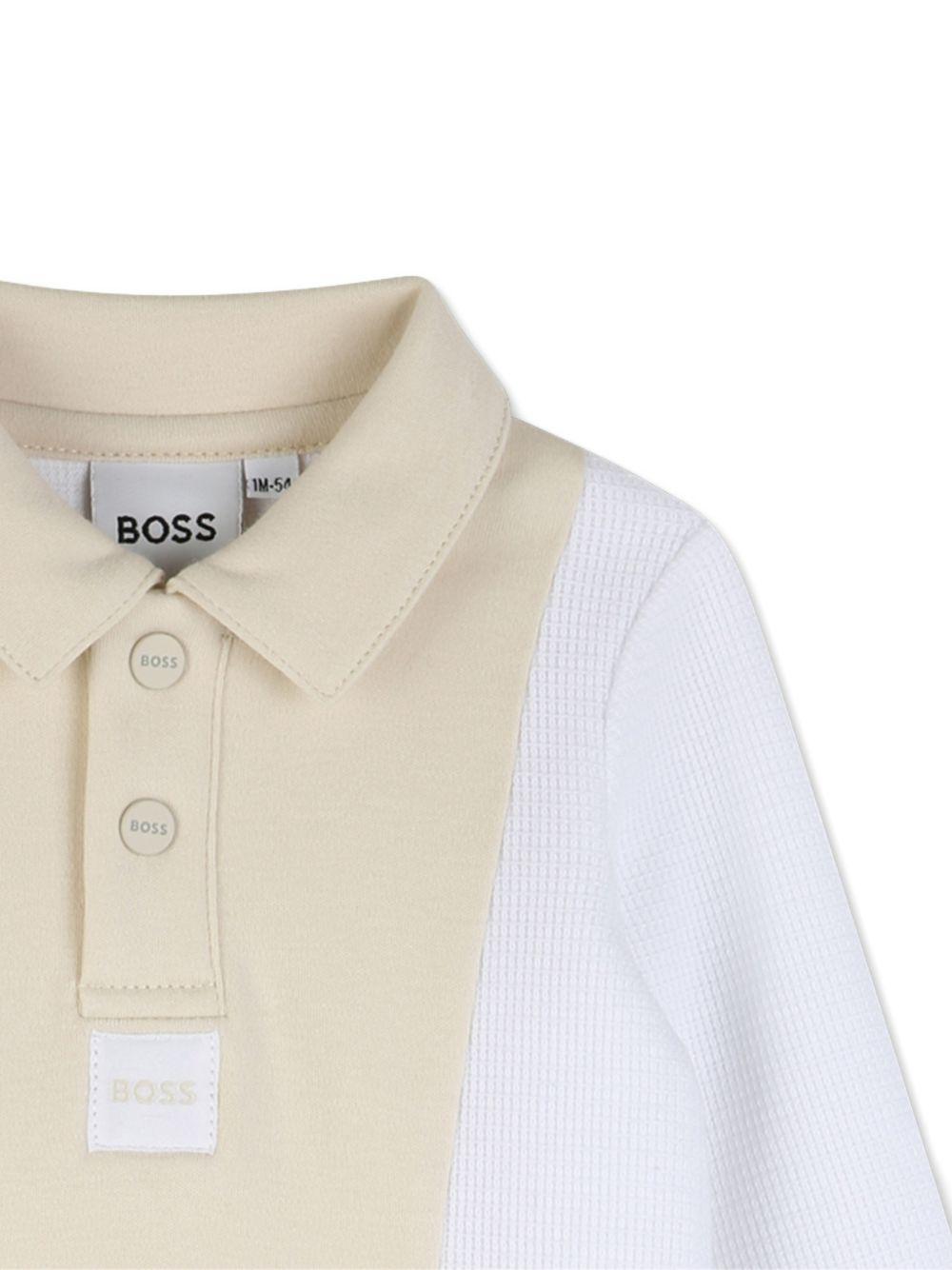 Tutina bianca/beige per neonato J53040 10P Boss Kids 
