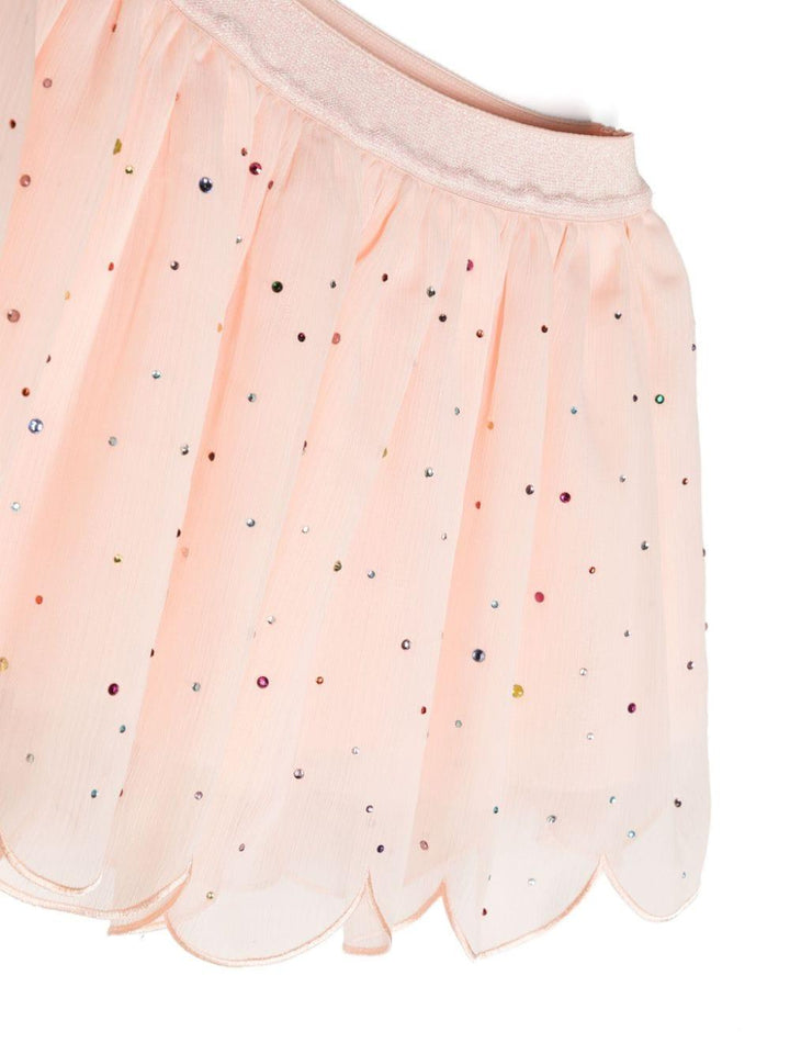 Pink skirt for girls with rhinestones