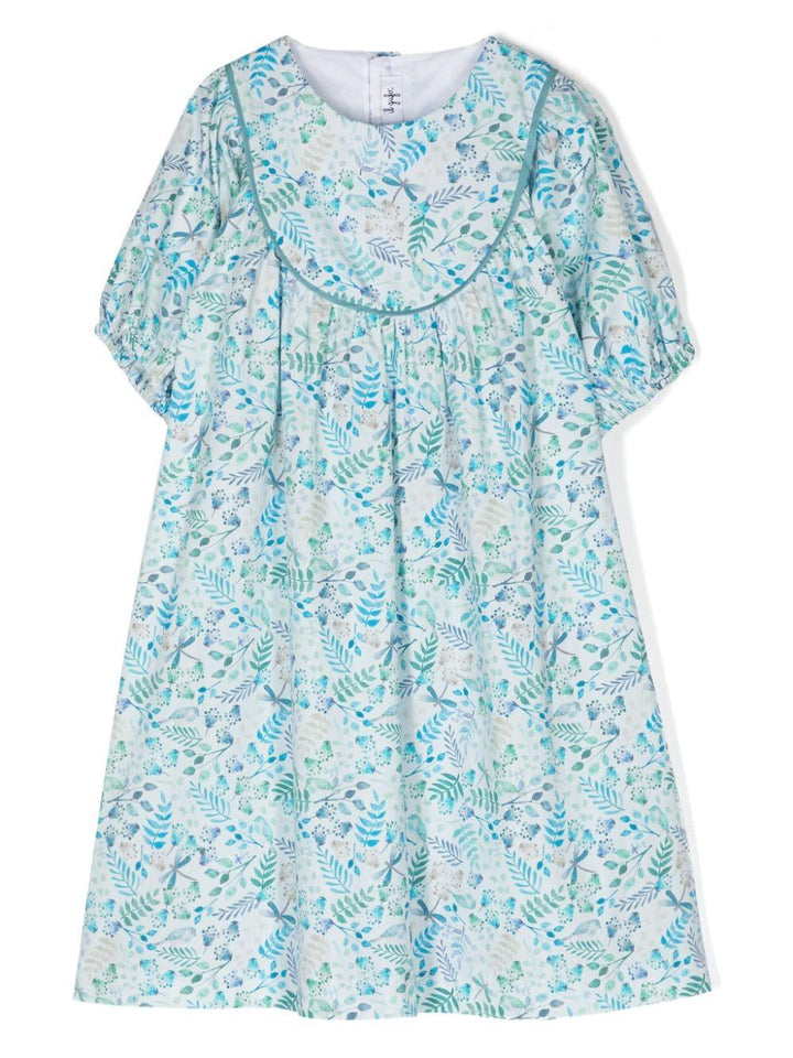 Light blue dress for girls with print