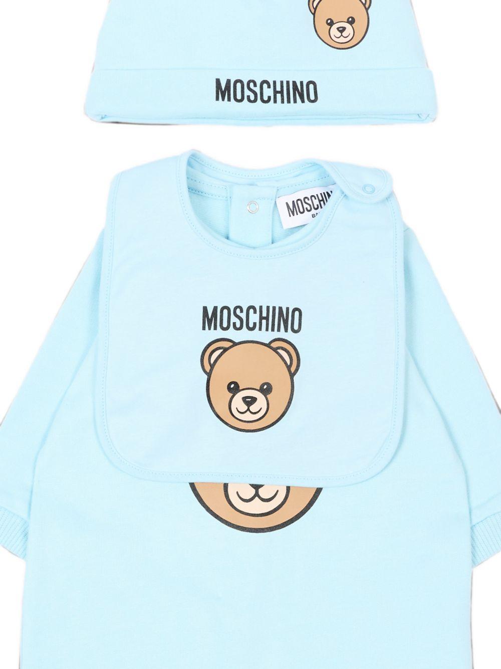 Kit tutina azzurra per neonato MUY09PLCA40 40304 Moschino Kids 